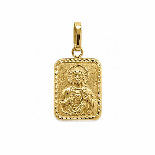 Dije Doble Faz Sagrado Corazon y Virgen del Carmen Oro amarillo 18k 0,90 Gr / 1 mm / 1 Cm