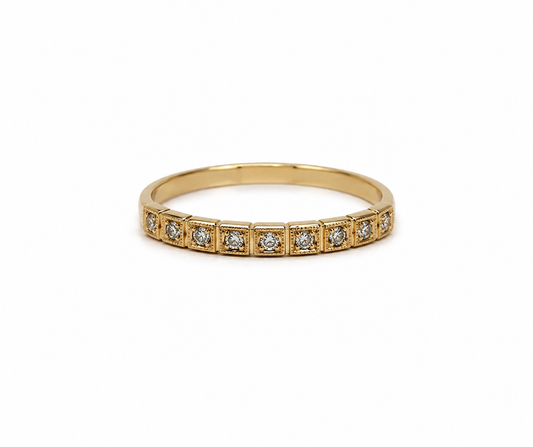Anillo Circon Blanco Oro amarillo 18k / Talla 6 1/2 / 1,56 Gr / 2,30 mm