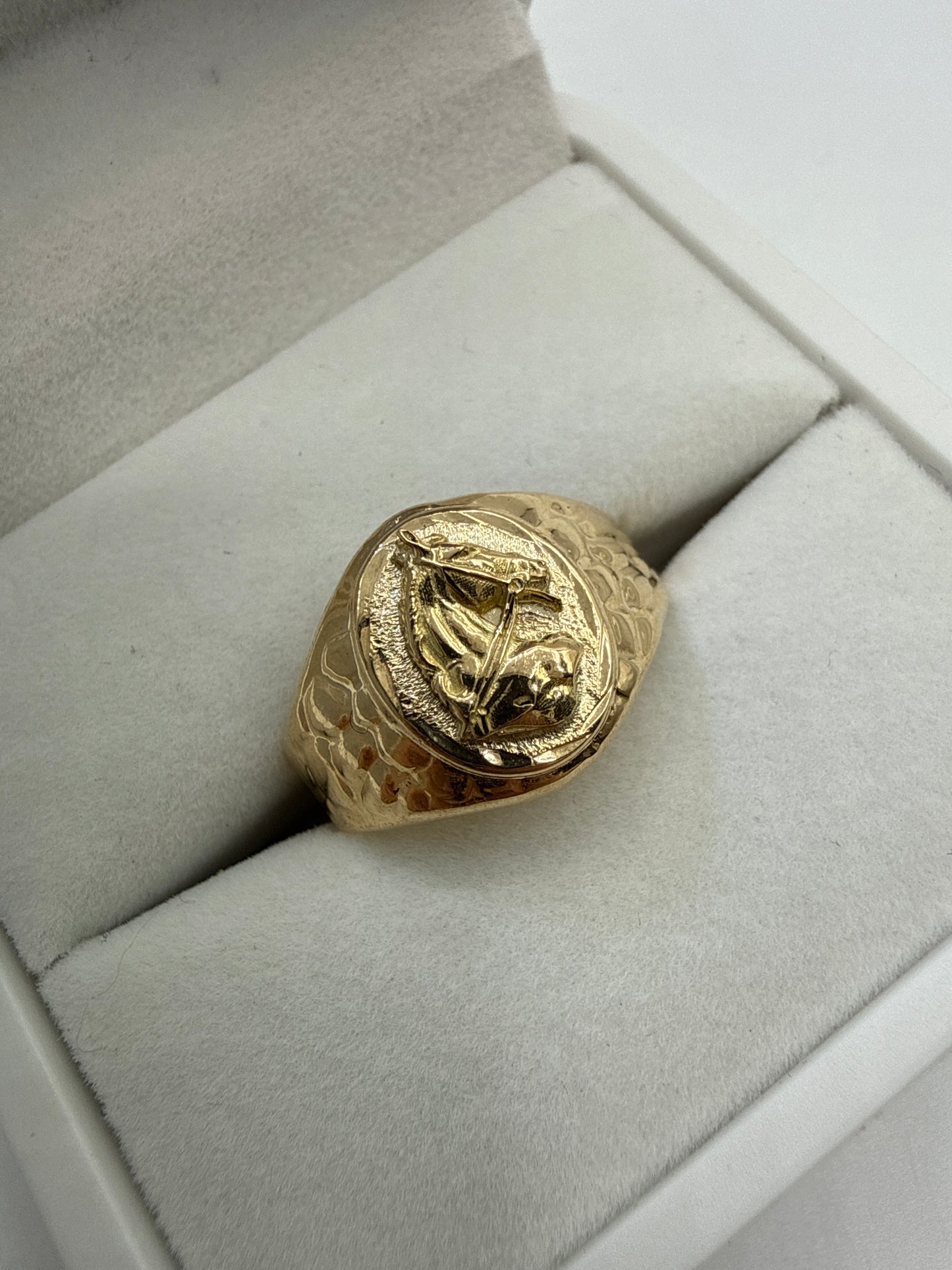 Anillo Caballo Oro amarillo 18k / Talla 10 1/2 / 2,76 Gr / 14 mm