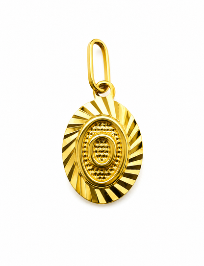 Dije Letra O Oro amarillo 18k 0,44 Gr / 7,50 mm / 1,20 Cm
