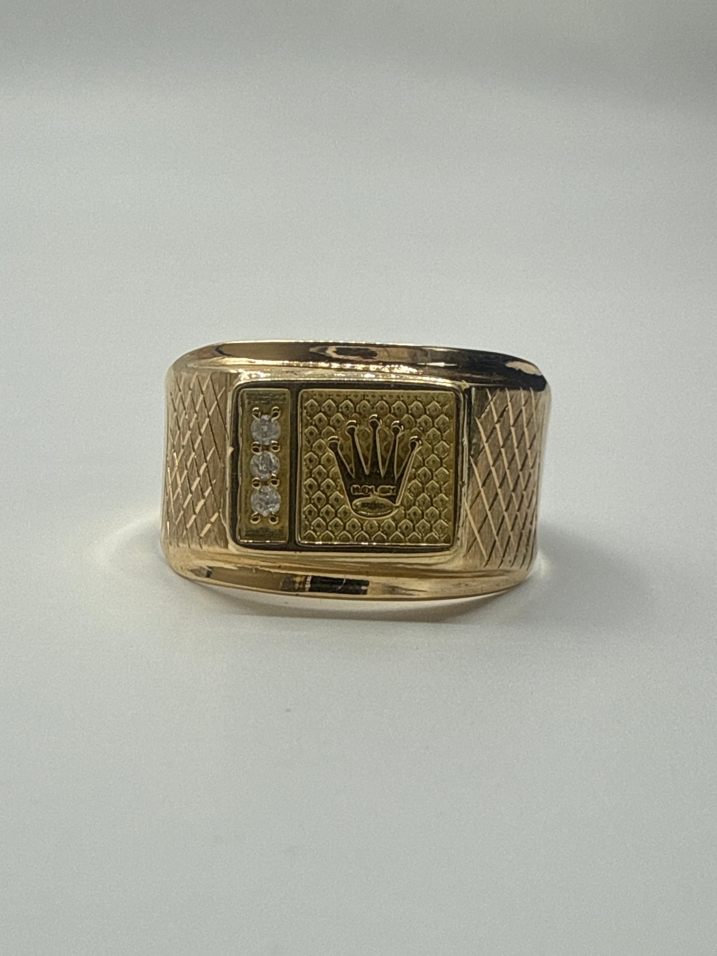 Anillo RX Circon Blanco Oro amarillo 18k / Talla 12 1/4 / 3,84 Gr / 13,20 mm