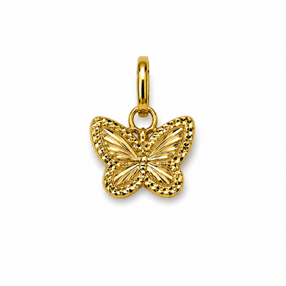 Dije Mariposa Diamantada Oro amarillo 18k 0,46 Gr / 10 mm / 0,9 Cm