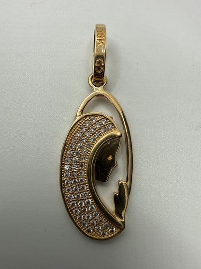 Dije Virgen Maria  Oro amarillo 18k 2,81 Gr / 12,30 mm / 2,8 Cm