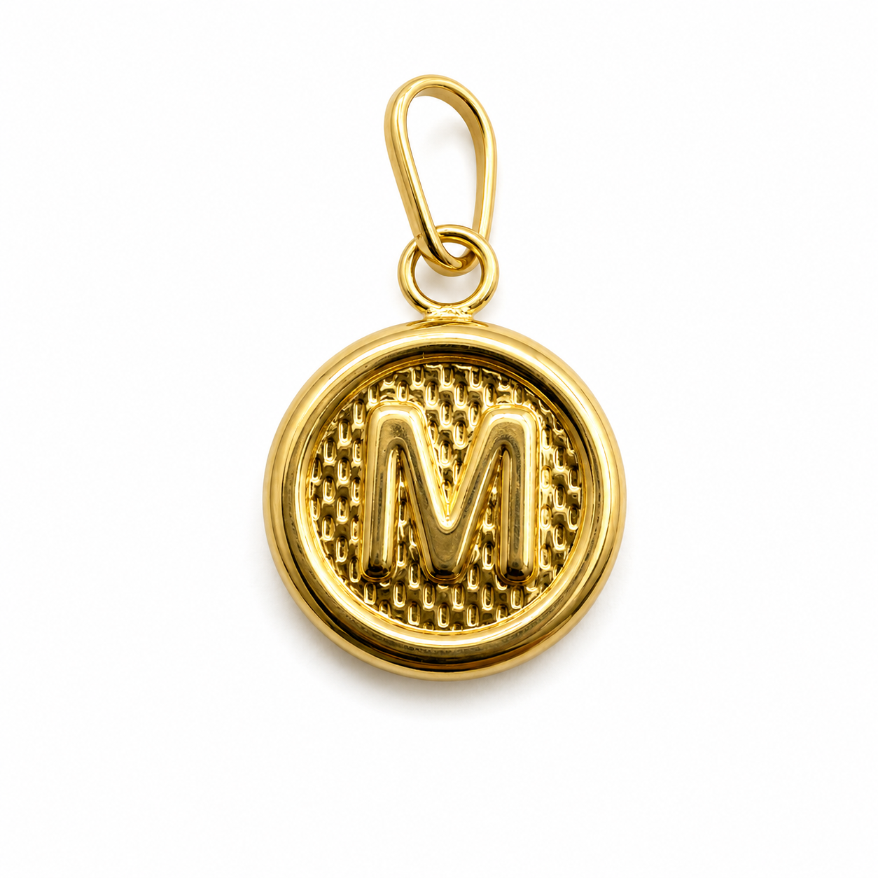 Dije Letra M Oro amarillo 18k 0,53 Gr / 10 mm / 1 Cm