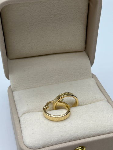 Candonga Lisa Rayada Oro amarillo 18k 1,58 Gr / 1,5 Cm
