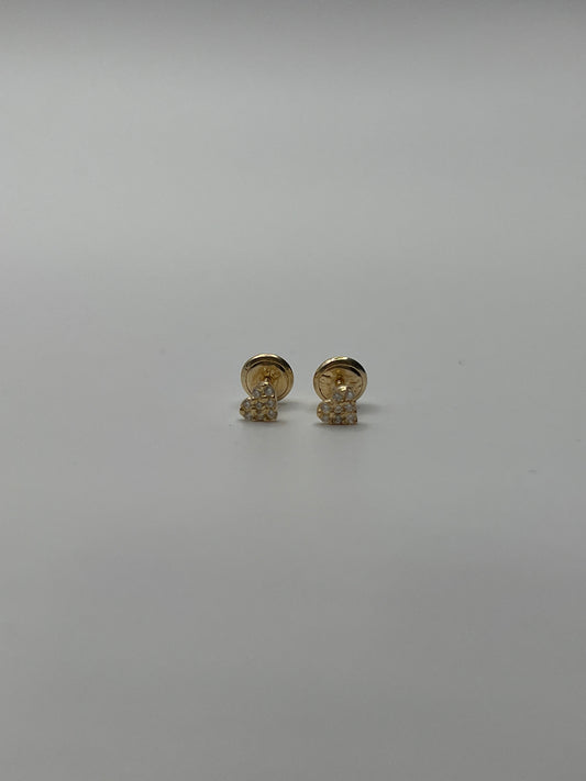 Topos Corazon Circon Blanco Oro amarillo 18k 0,64 Gr / 4,55 mm