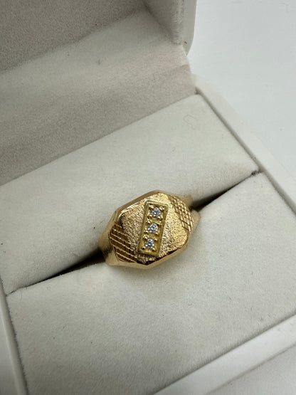 Anillo Circon Blanco Oro amarillo 18k / Talla 7 3/4 / 2,00 Gr / 11 mm