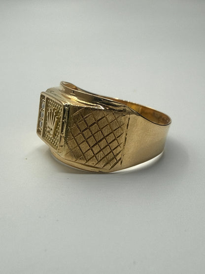 Anillo RX Circon Blanco Oro amarillo 18k / Talla 12 1/4 / 3,84 Gr / 13,20 mm