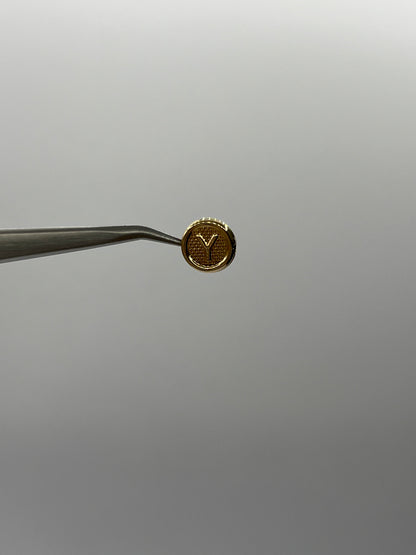 Herraje Letra Y Oro amarillo 18k 0,39 Gr / 1 Cm