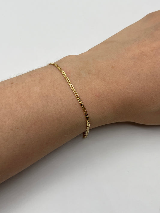 Pulso It Plana Oro amarillo 18k +2 / 2,48 Gr / 2 mm / 18 Cm