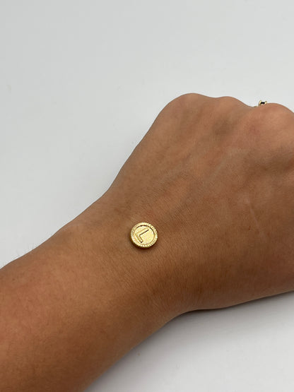 Herraje Letra L diamantada Oro amarillo 18k 0,45 Gr / 1 Cm