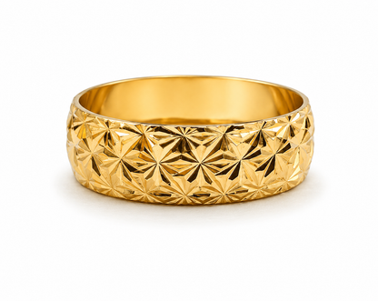 Anillo Rayado Oro amarillo 18k / Talla 7 / 2,44 Gr / 6,40 mm