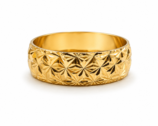 Anillo Rayado Oro amarillo 18k / Talla 7 / 2,44 Gr / 6,40 mm