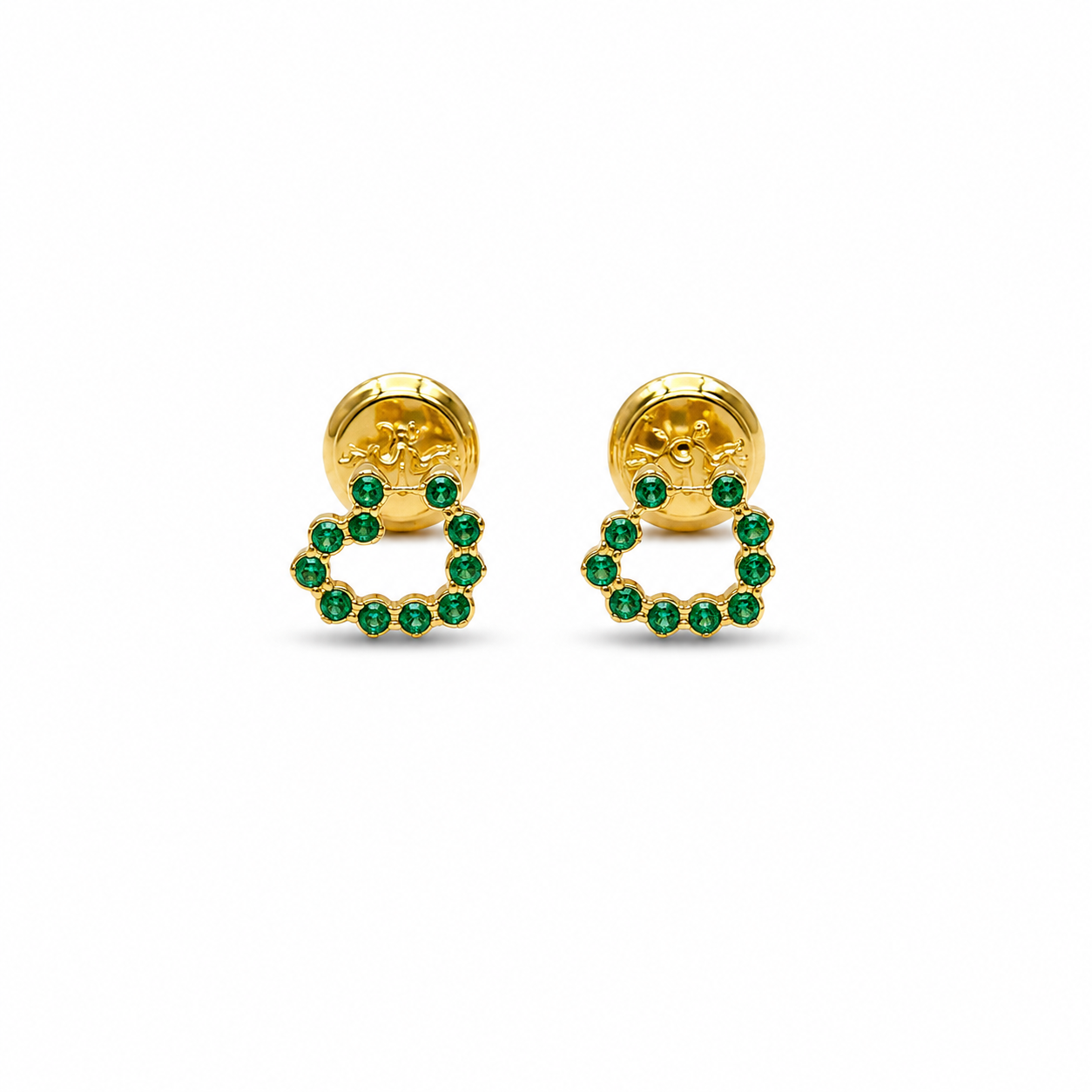 Topos Corazon Circon Verde Corona Oro amarillo 18k 0,73 Gr / 6 mm