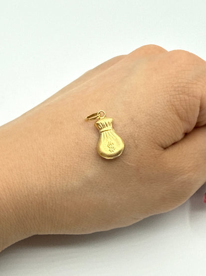 Dije Bolsa Dinero Oro amarillo 18k 0,56 Gr / 8,80 mm / 1,6 Cm