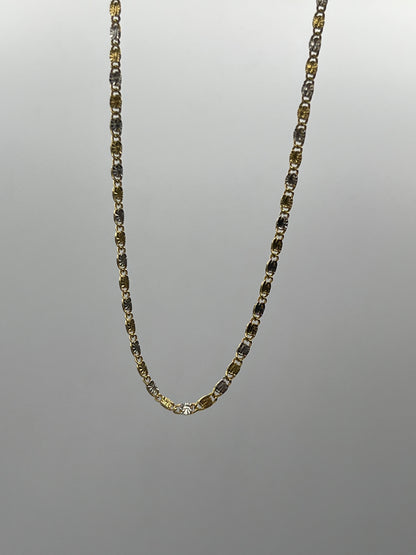Cadena It Plana Diamantada Oro amarillo y Oro blanco 18k +2 / 3,93 Gr / 2,40 mm / 55 Cm