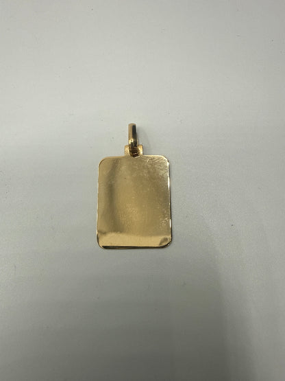 Dije Placa Lisa Oro amarillo 18k 0,85 Gr / 14,10 mm / 2 Cm