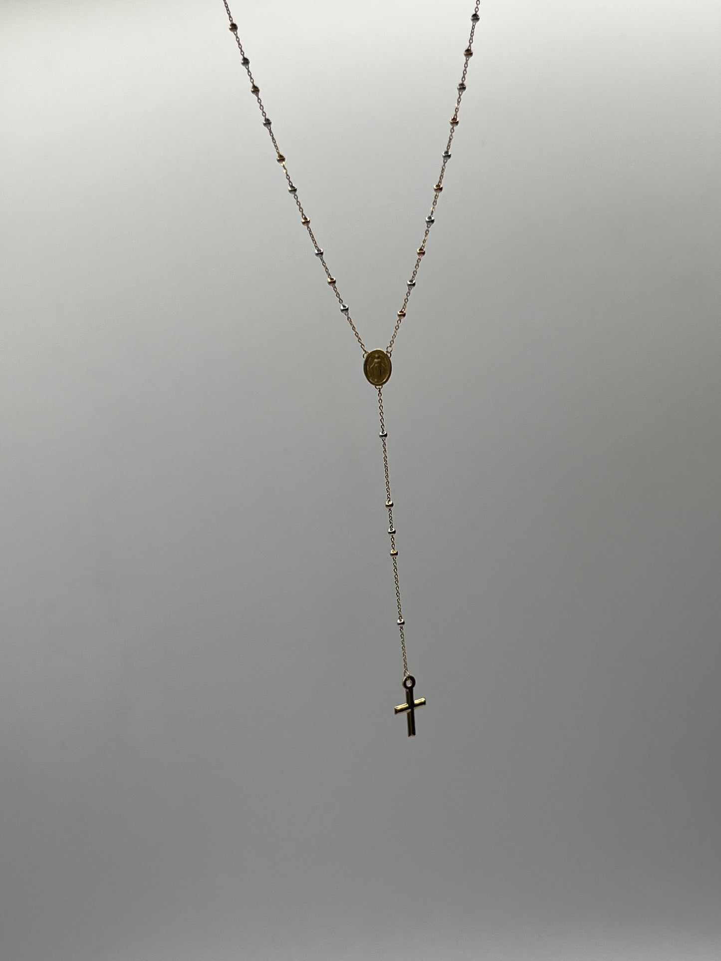 Rosario It Virgen Milagrosa Tres oros 18k +3 / 2,73 Gr / 2 mm / 50 Cm