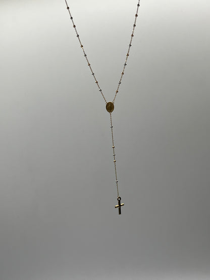 Rosario It Virgen Milagrosa Tres oros 18k +3 / 2,73 Gr / 2 mm / 50 Cm