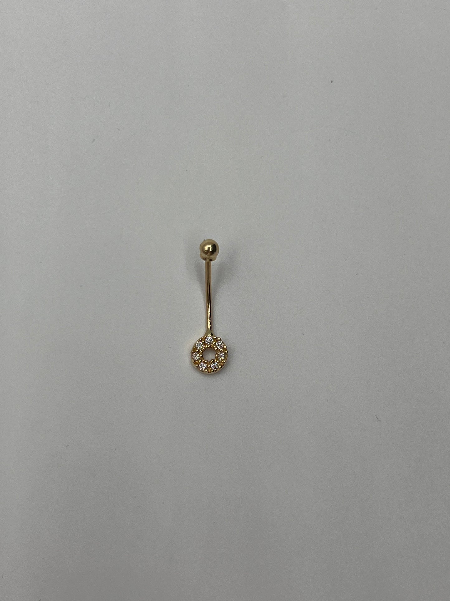 Piercing ombligo circulo circon blanco / 0,64 Gr