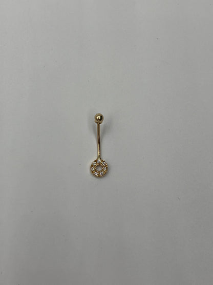 Piercing ombligo circulo circon blanco / 0,64 Gr