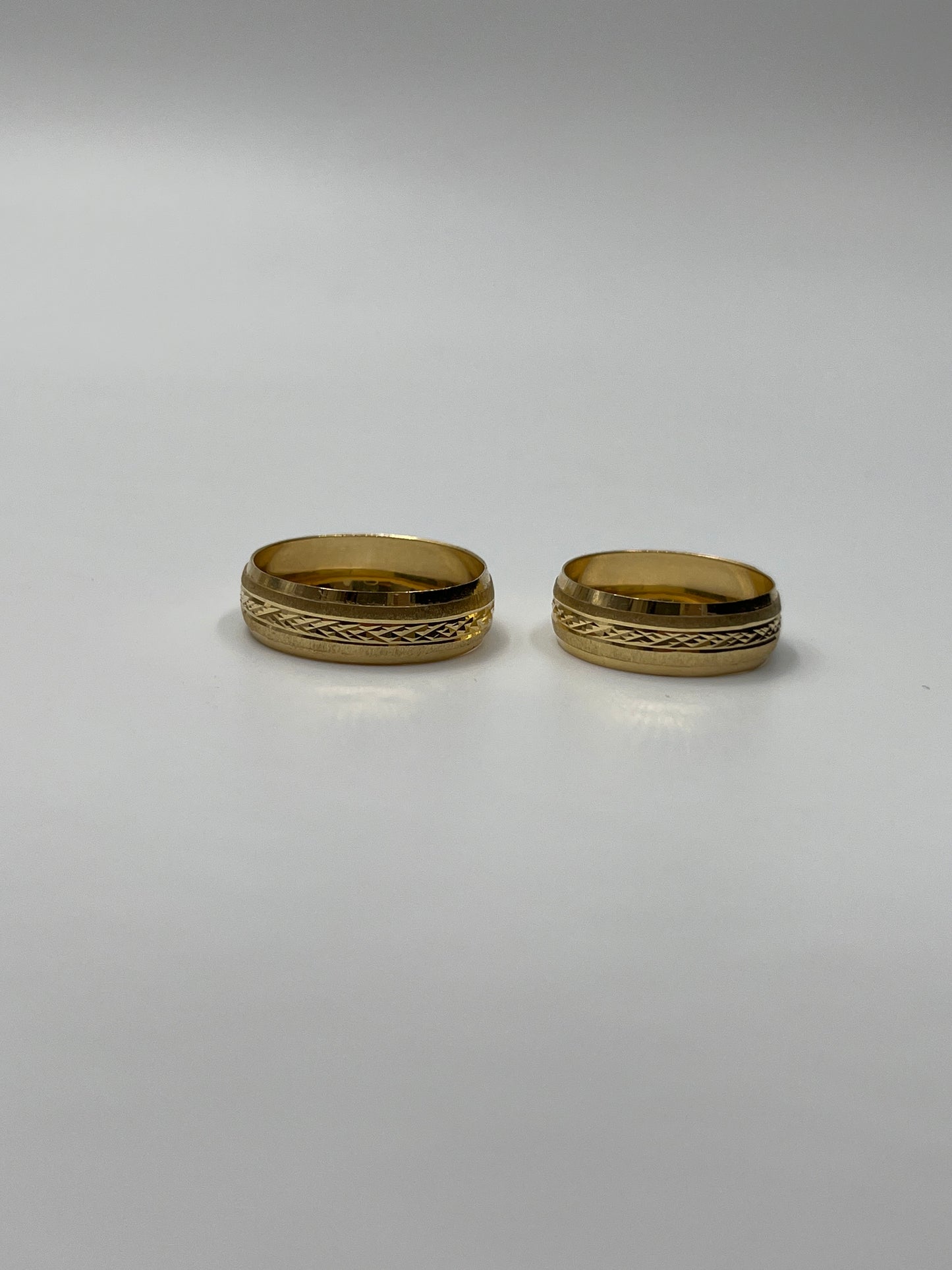Set Argollas Matrimonio Doble Linea Mate / 4,15 Gr / Talla 7 1/2 y 9 3/4 / 6.20mm