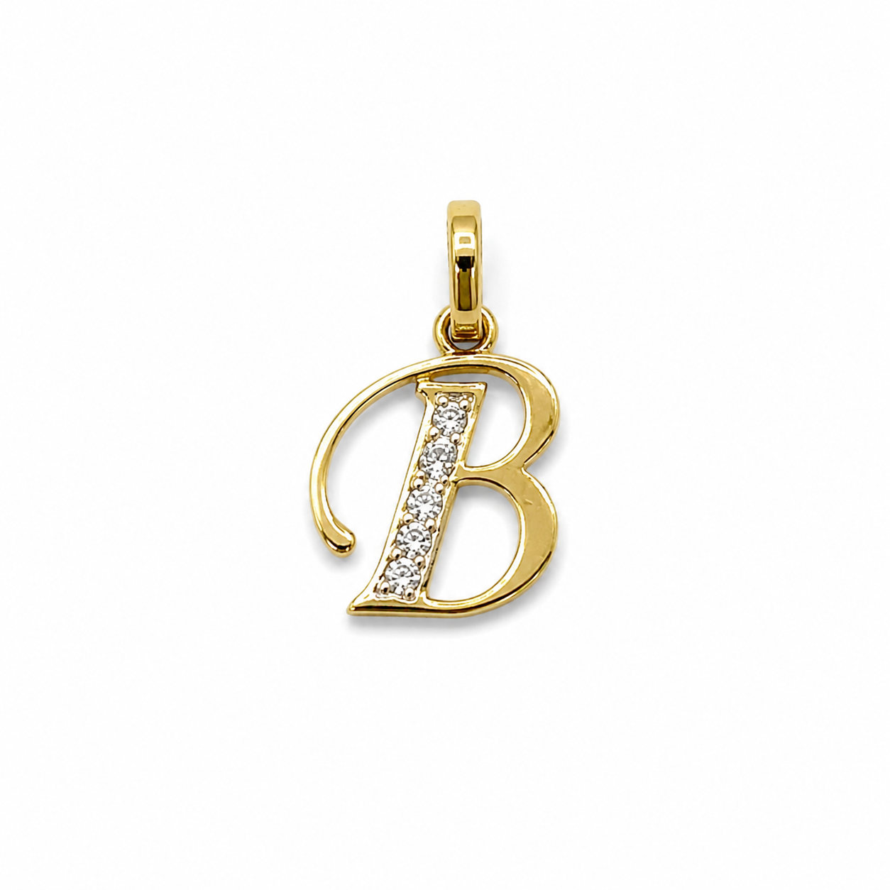 Dije Letra B Oro amarillo 18k 0,77 Gr / 10,70 mm / 1,3 Cm