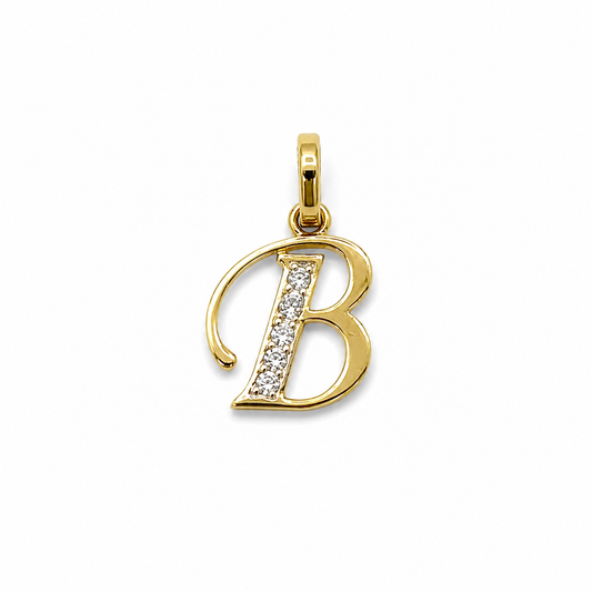 Dije Letra B Oro amarillo 18k 0,77 Gr / 10,70 mm / 1,3 Cm