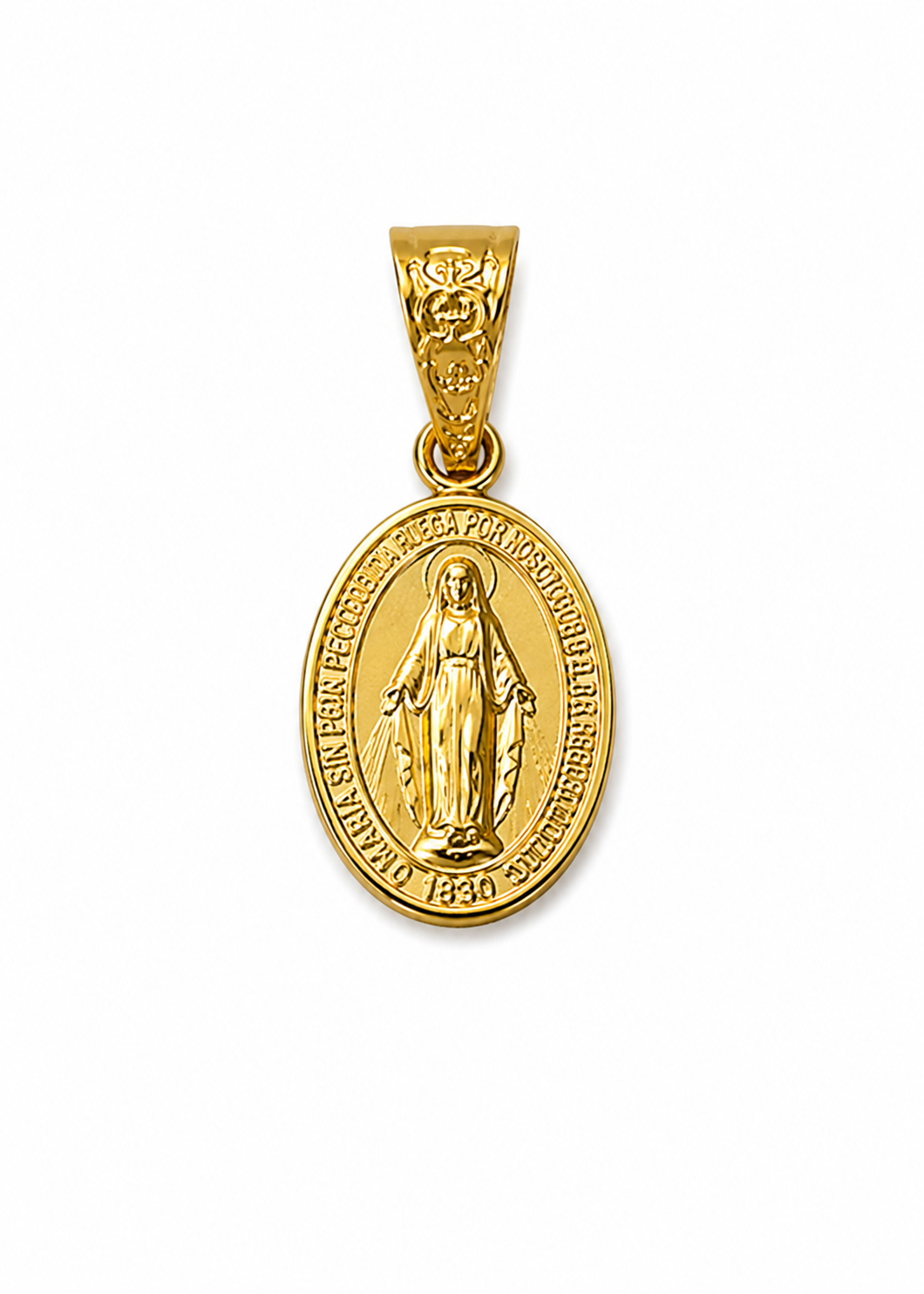 Dije Virgen Milagrosa Oro amarillo 18k 0,47 Gr / 8 mm / 1,2 Cm