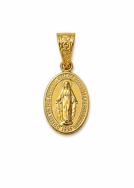 Dije Virgen Milagrosa Oro amarillo 18k 0,47 Gr / 8 mm / 1,2 Cm