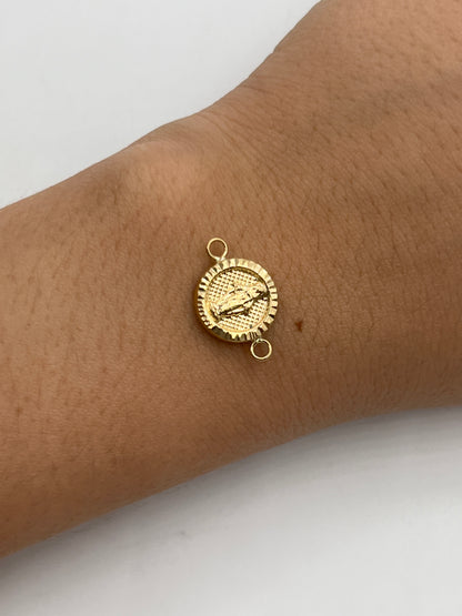 Herraje Virgen Milagrosa Diamantada Oro amarillo 18k 0,69 Gr / 11,6 Cm