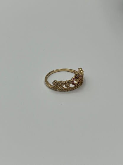 Anillo 15´s circon rosa y blanco / Talla 7 1/2 / 2,37 Gr / 9,71 mm