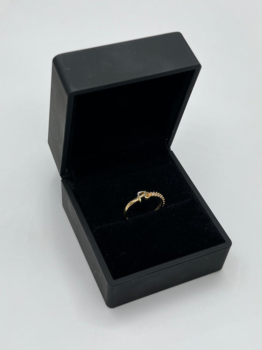 Anillo fé circon blanco Oro amarillo 18k / Talla 6 3/4 / 1,37 Gr / 4,56 mm
