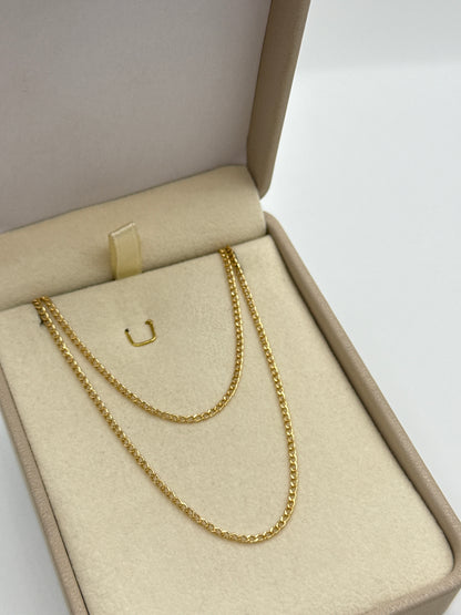 Cadena It Mini Cubana Oro amarillo 18k +3 / 2,06 Gr / 1 mm / 45 Cm