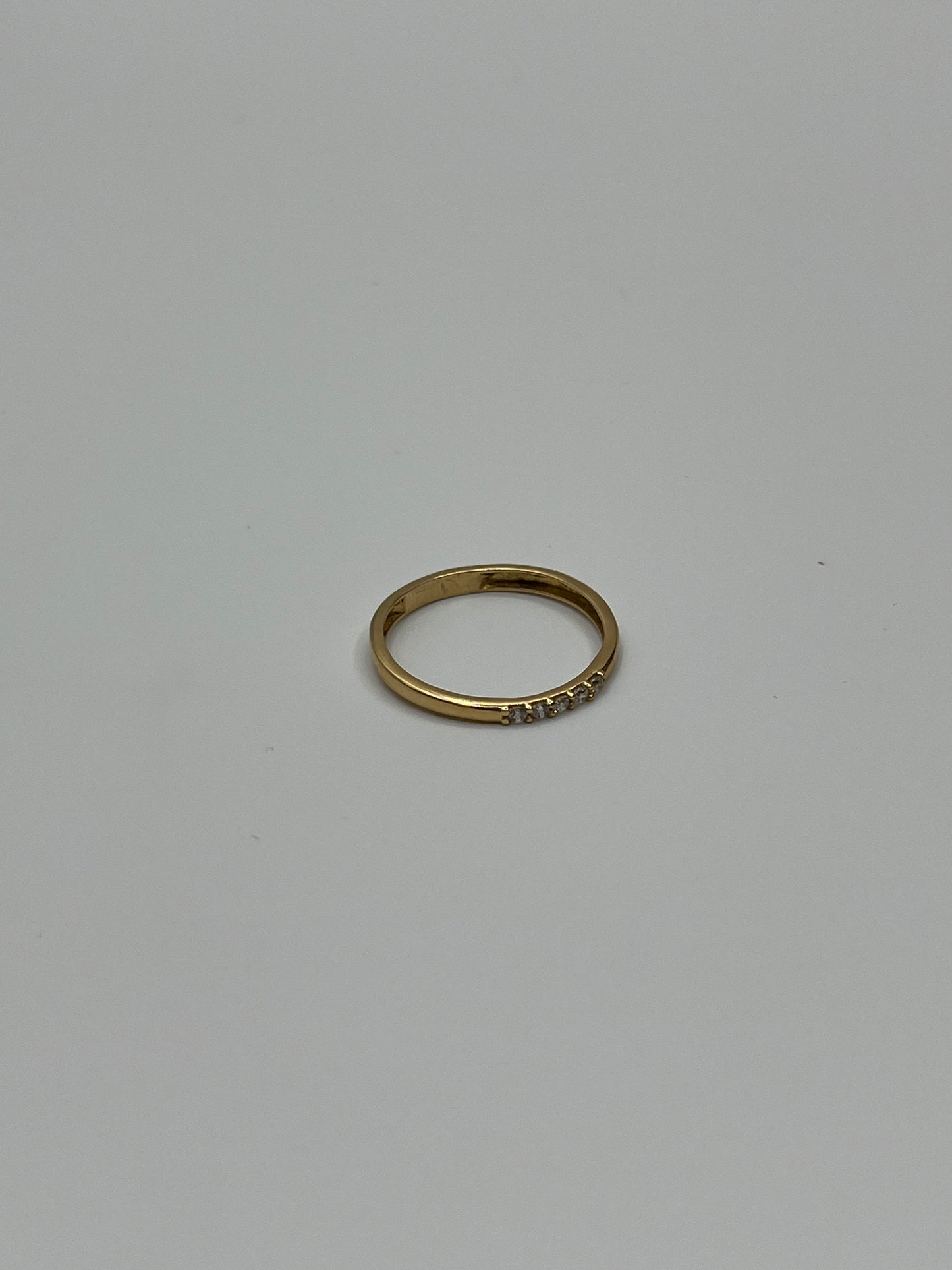 Anillo circon blanco Oro amarillo 18k / Talla 6 1/2 / 1,25 Gr / 1,60 mm