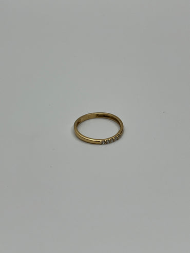 Anillo circon blanco Oro amarillo 18k / Talla 6 1/2 / 1,25 Gr / 1,60 mm