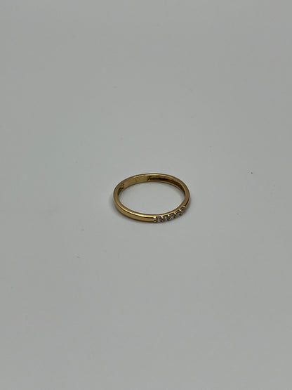 Anillo circon blanco Oro amarillo 18k / Talla 6 1/2 / 1,25 Gr / 1,60 mm