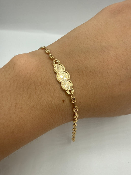 Pulso bebé GC Placa Nube Oro amarillo 18k +1 / 1,83 Gr / 8 mm / 14 Cm