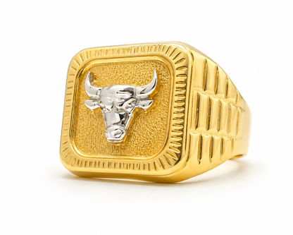 Anillo Tauro Oro amarillo 18k / Talla 8 / 3,49 Gr / 15 mm