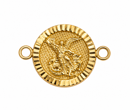 Herraje San Miguel Arcangel Diamantado Oro amarillo 18k 1,12 Gr / 1,4 Cm