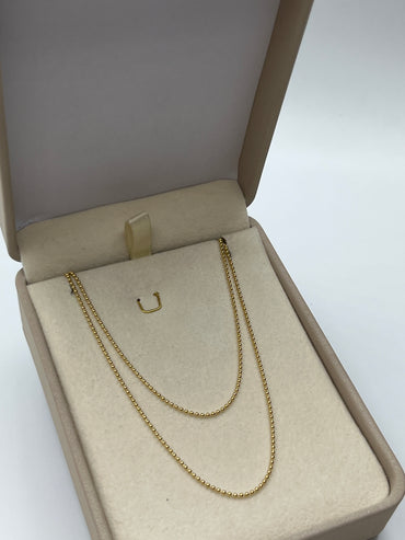 Cadena It Mini Militar Oro amarillo 18k +3 / 1,41 Gr / 0,70 mm / 45 Cm
