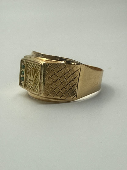 Anillo RX Circon Verde Oro amarillo 18k / Talla 11 1/2 / 3,79 Gr / 13,50 mm