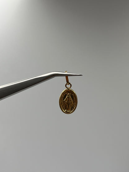 Dije Virgen Milagrosa Oro amarillo 18k 0,53 Gr / 8,8 mm / 1,2 Cm