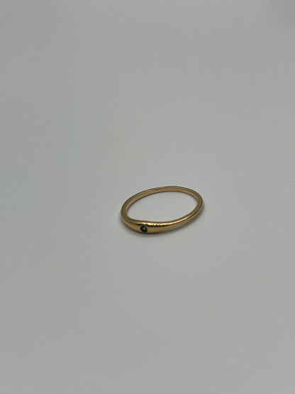 Anillo circon verde Oro amarillo 18k / Talla 5 3/4 / 1,13 Gr / 2,62 mm