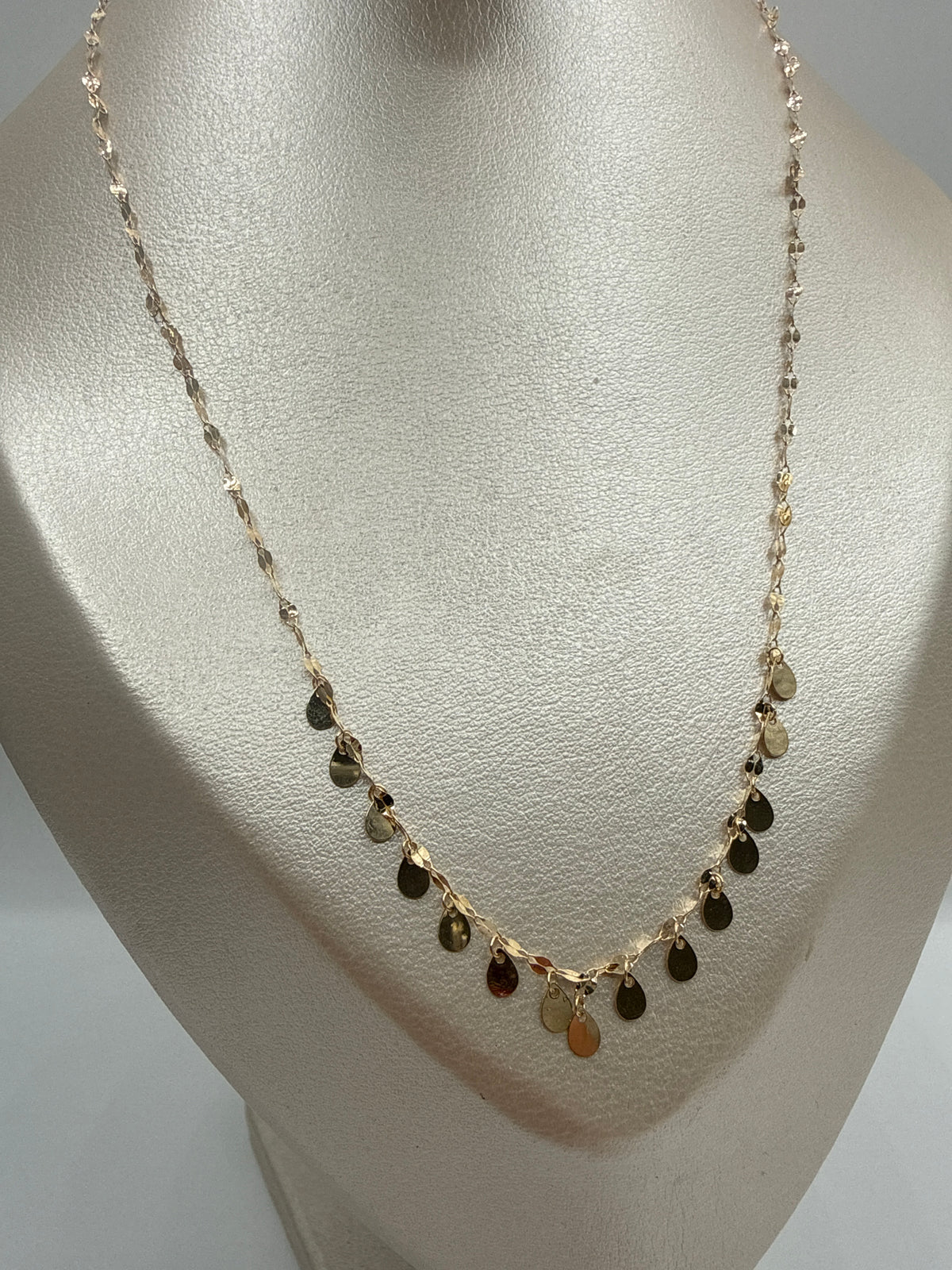 Cadena It Especial Flor Espejo Gota Oro amarillo 18k +4 / 1,27 Gr / 3 mm / 45 Cm