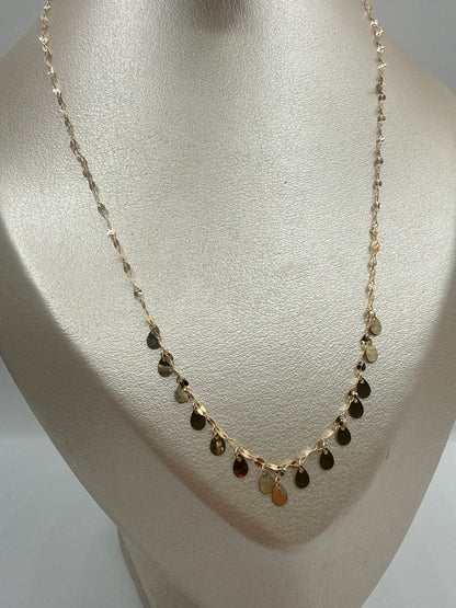 Cadena It Especial Flor Espejo Gota Oro amarillo 18k +4 / 1,27 Gr / 3 mm / 45 Cm