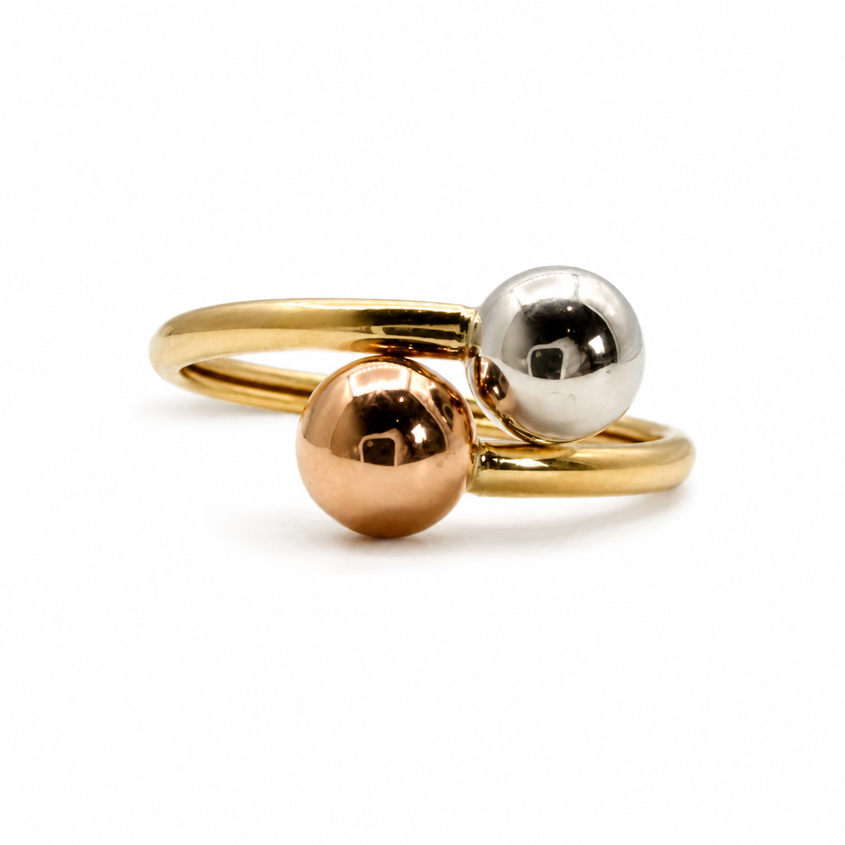 Anillo Tu Y Yo Tres oros 18k / Talla 8 / 1,19 Gr / 12 mm