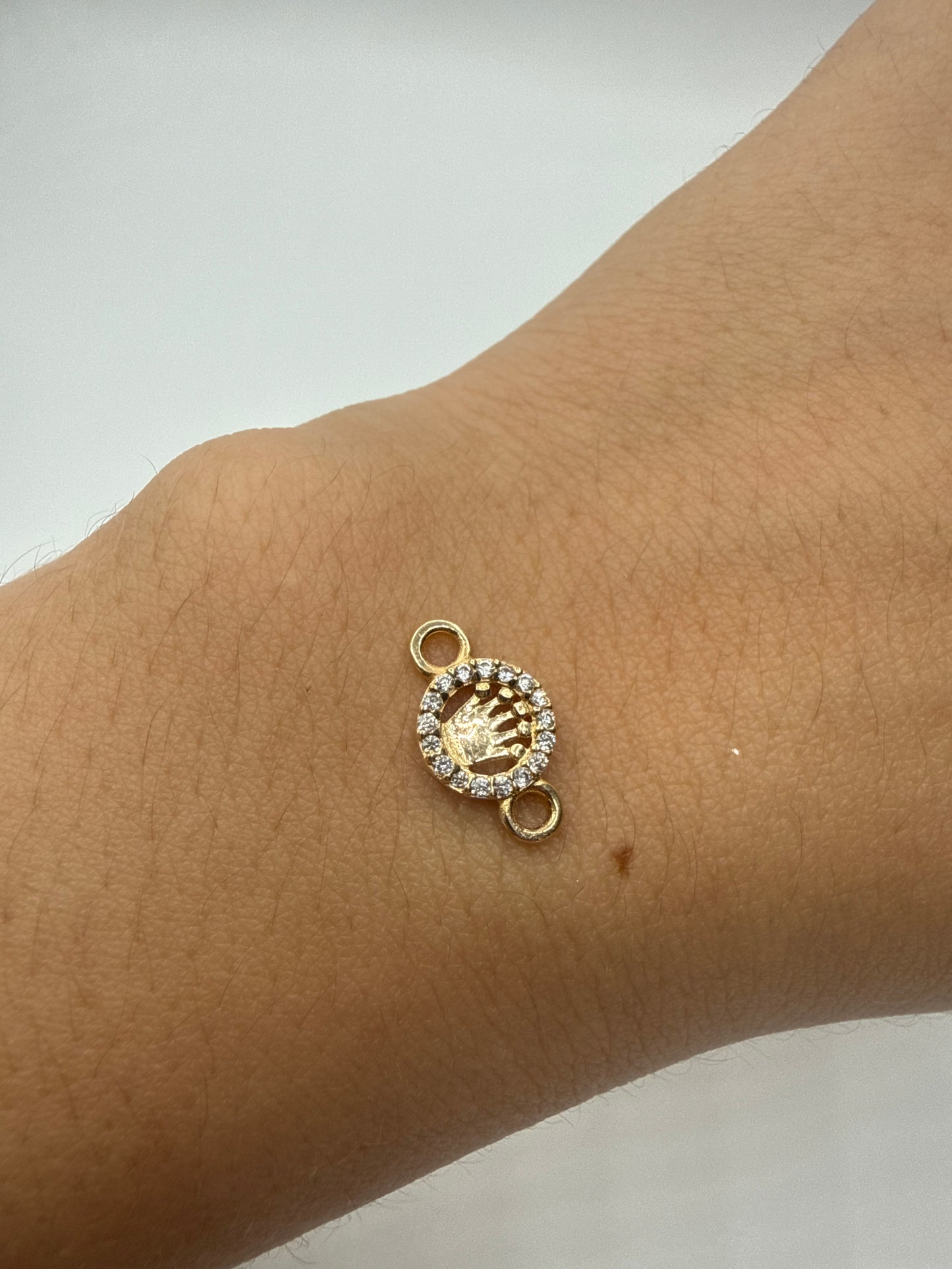 Herraje RX Circon Blanco Oro amarillo 18k 0,66 Gr / 0,8 Cm
