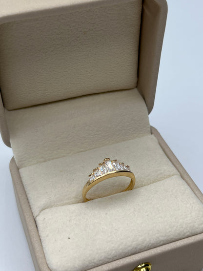 Anillo Circon Blanco Oro amarillo 18k / Talla 5 3/4 / 2,20 Gr / 6,50 mm