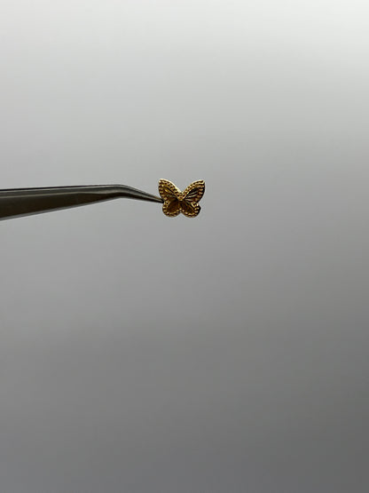Herraje Mariposa Diamantada Oro amarillo 18k 0,32 Gr / 0,8 Cm